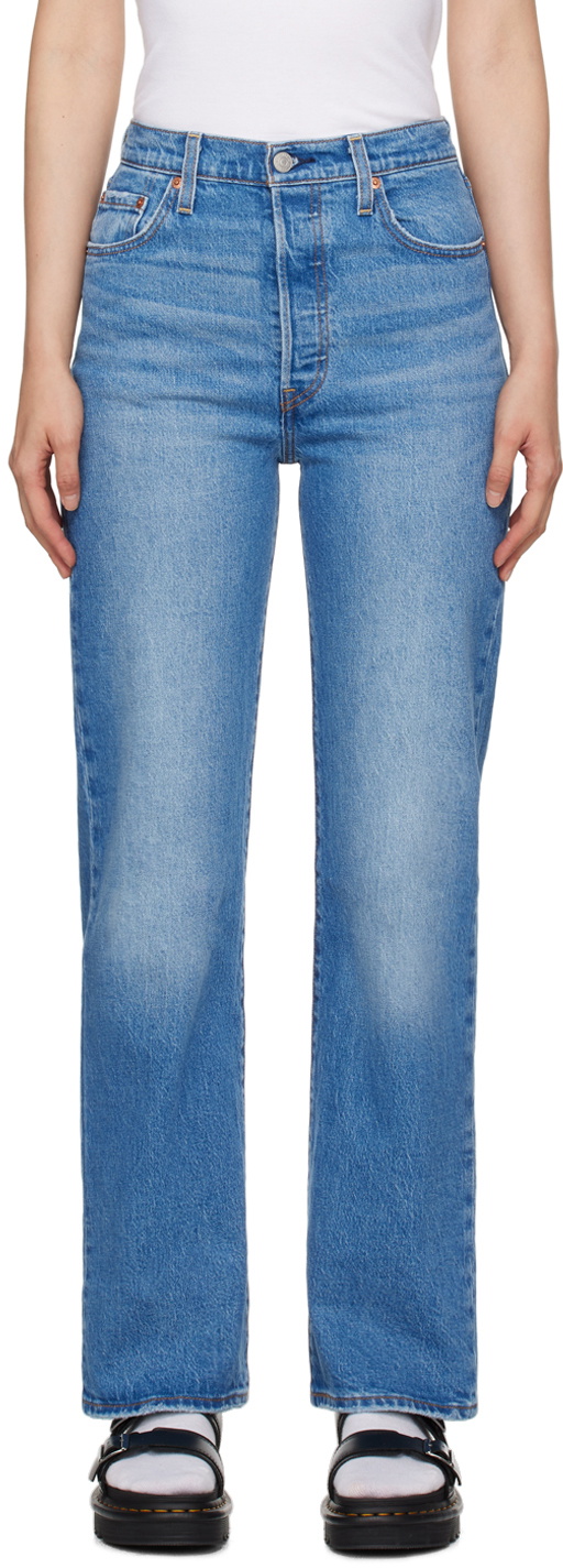 Levi's Blue Ribcage Full Length Jeans Levi's Red