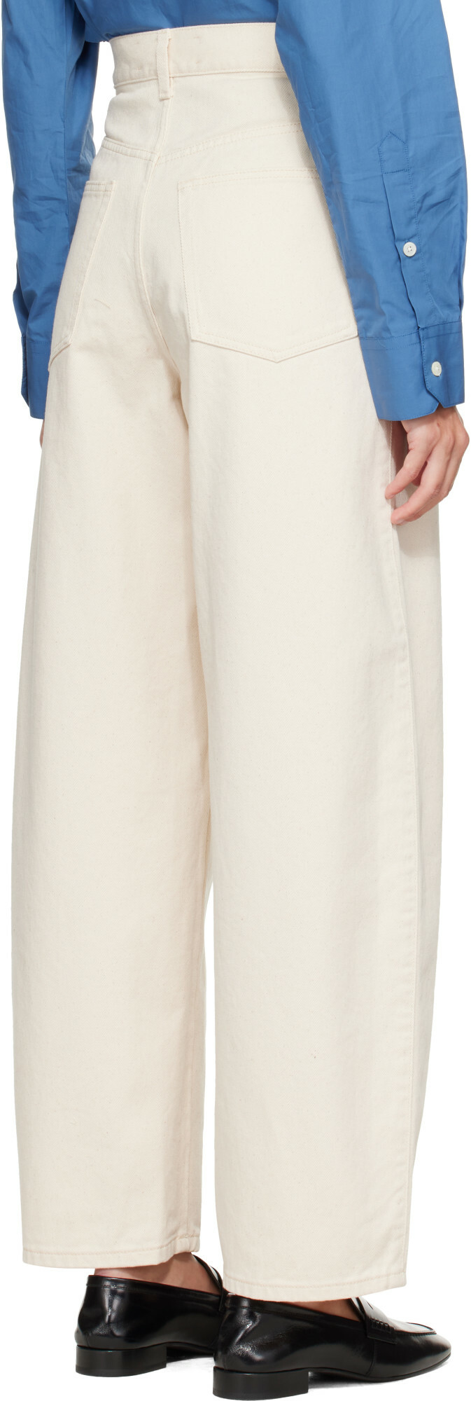 Róhe White Berber Barrel Leg Jeans