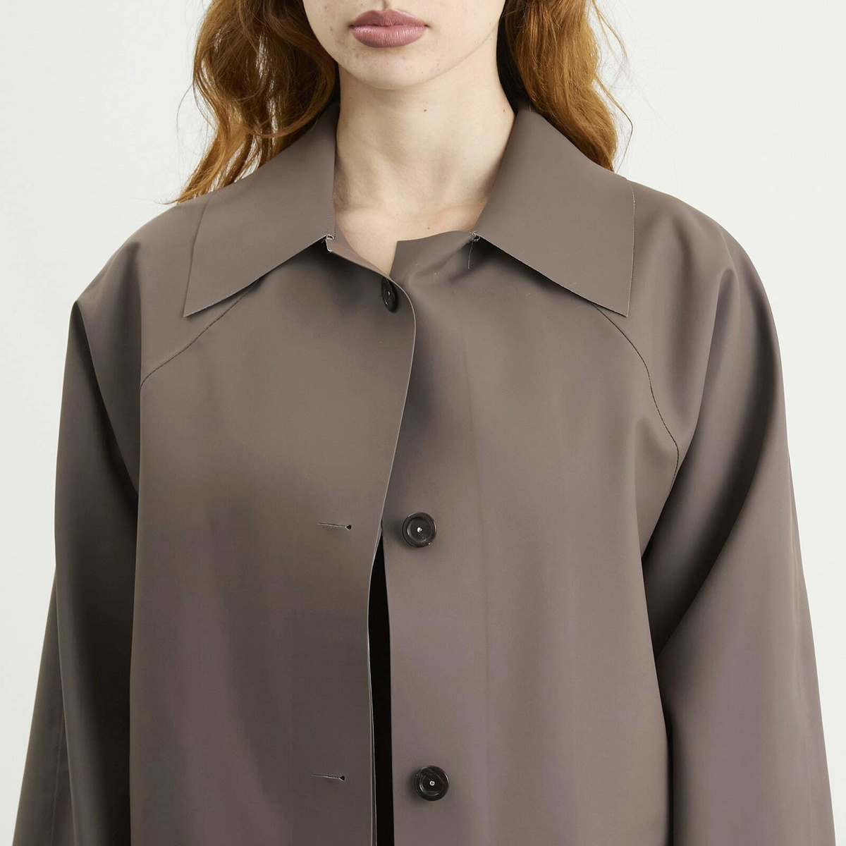 KASSL Editions Women's Original Below Rubber Mac Jacket in Ash