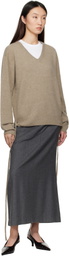 LE17SEPTEMBRE Gray Wool Tailored Maxi Skirt