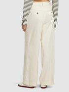 WEEKEND MAX MARA Pino Belted Cotton Canvas Wide Pants