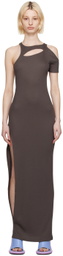 Eckhaus Latta Gray Slit Maxi Dress