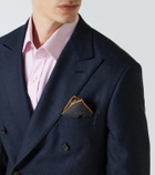Brioni Printed silk twill pocket square