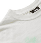 Stüssy - Logo-Print Tie-Dyed Cotton-Jersey T-Shirt - White