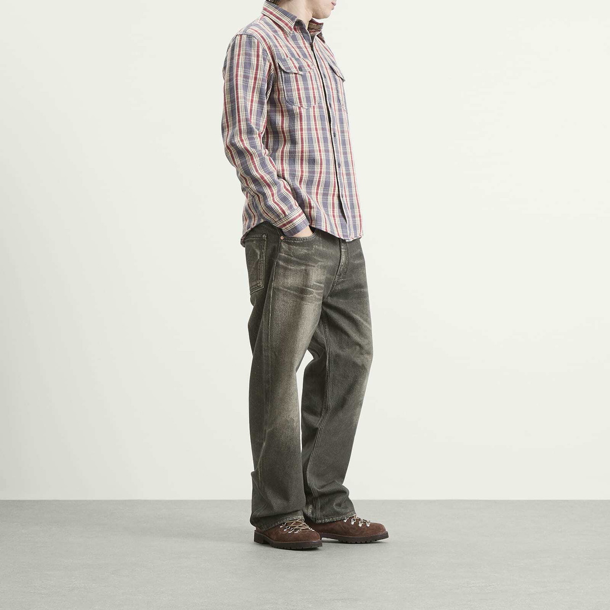 RRL Men's Lee Check Shirt in Rl-801 Blue/Cream/Red RRL