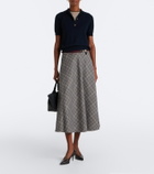 'S Max Mara Belted plaid virgin wool midi skirt