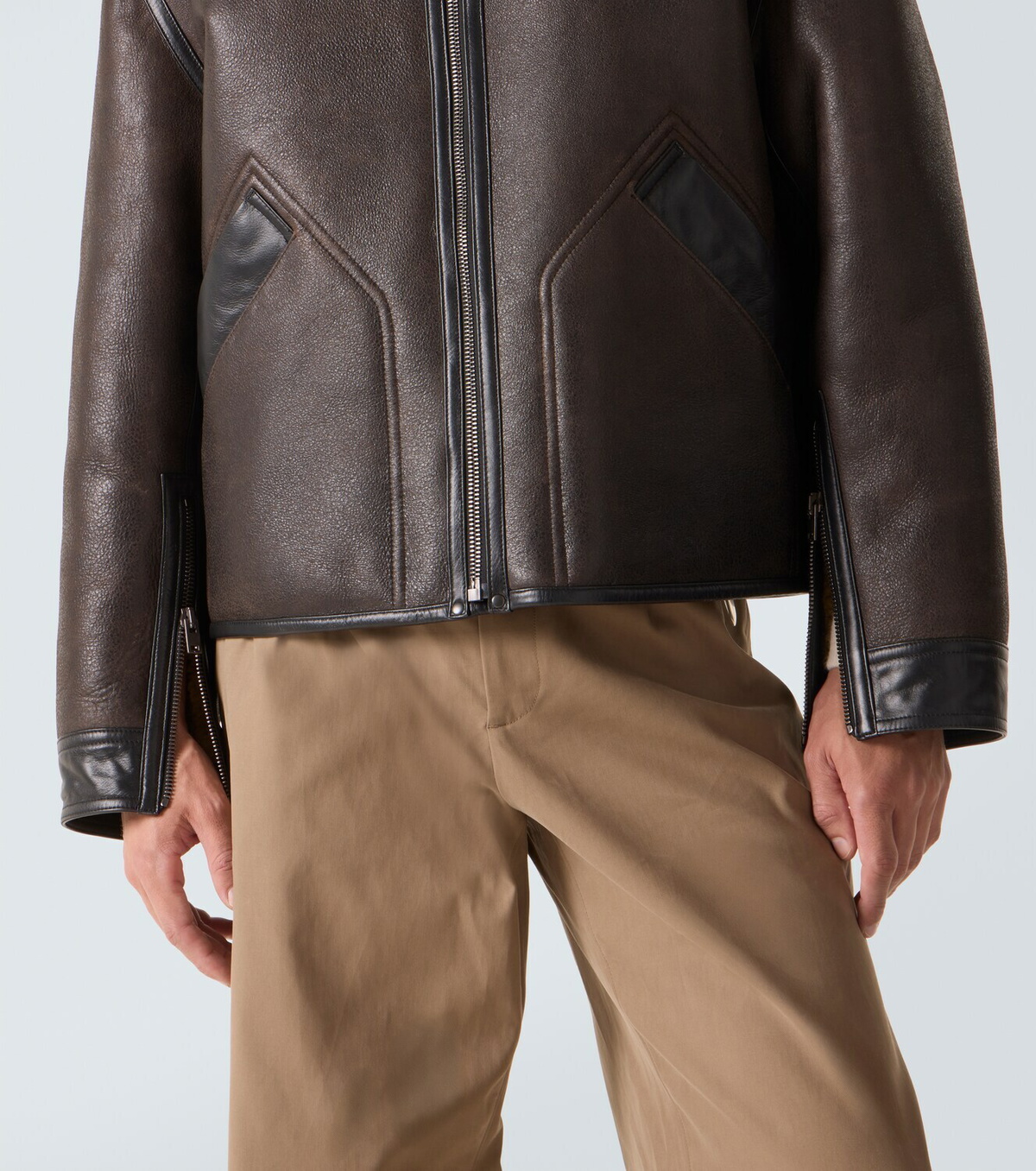 Lemaire Shearling-lined leather jacket