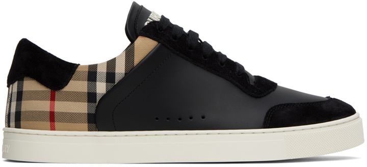 Photo: Burberry Black & Beige Check Sneakers