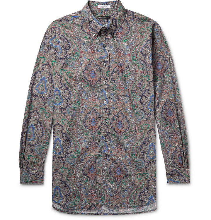 Photo: Engineered Garments - Button-Down Collar Paisley-Print Cotton-Poplin Shirt - Gray