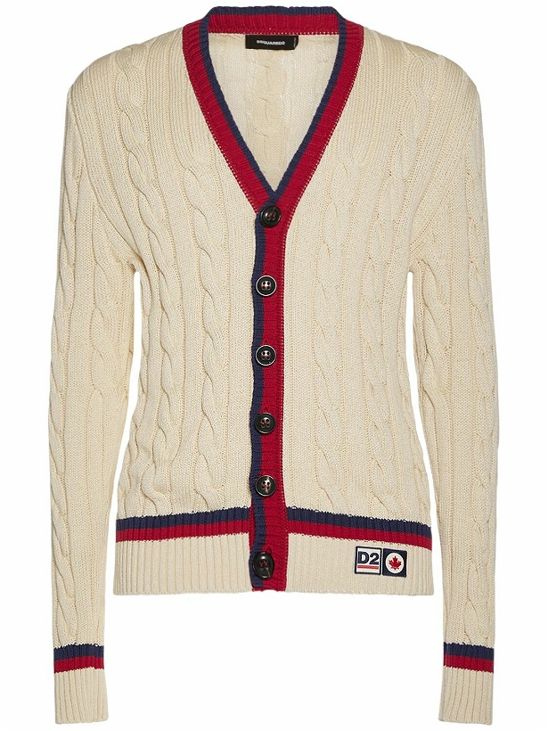 Photo: DSQUARED2 - Cotton Cable Knit Cardigan