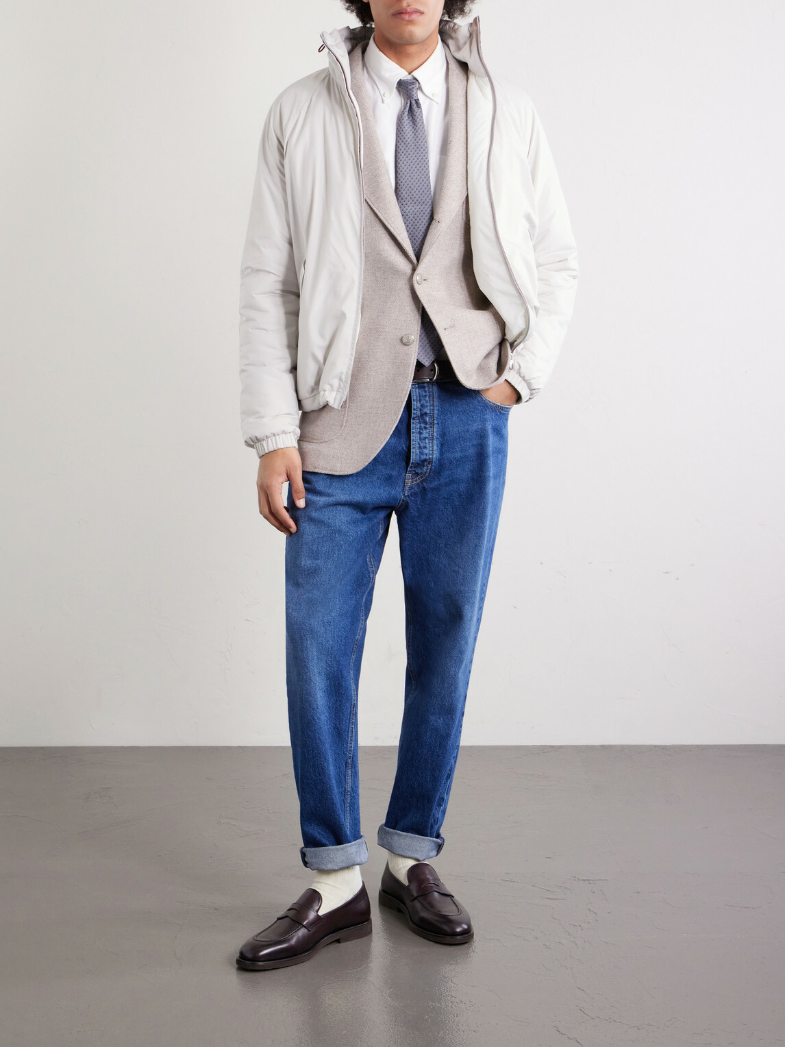 Brunello Cucinelli - Padded Shell Hooded Jacket - Neutrals