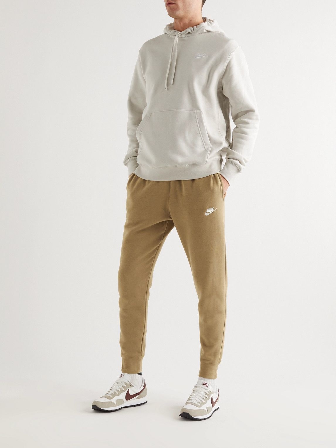 Nike - Sportswear Club Tapered Cotton-Blend Jersey Sweatpants