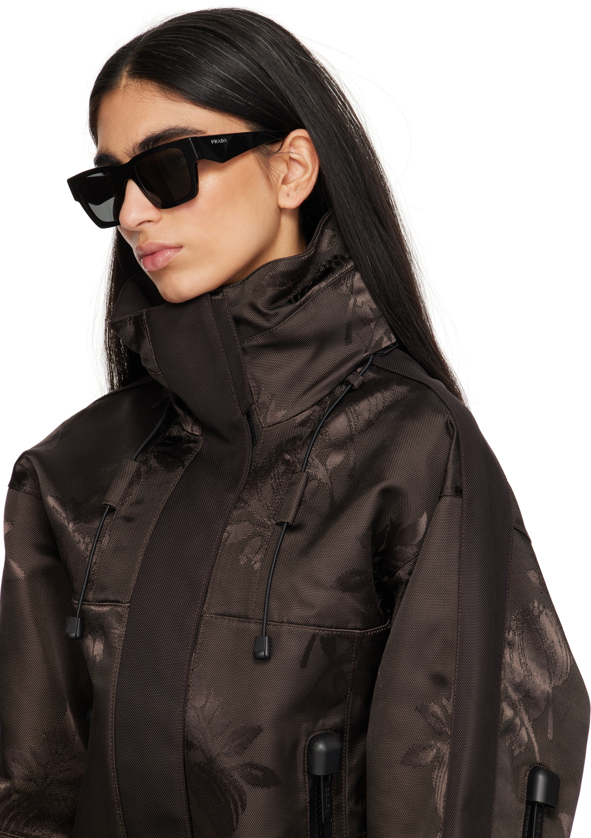 Black Prada Symbole Sunglasses Prada Eyewear: Black  main image 3