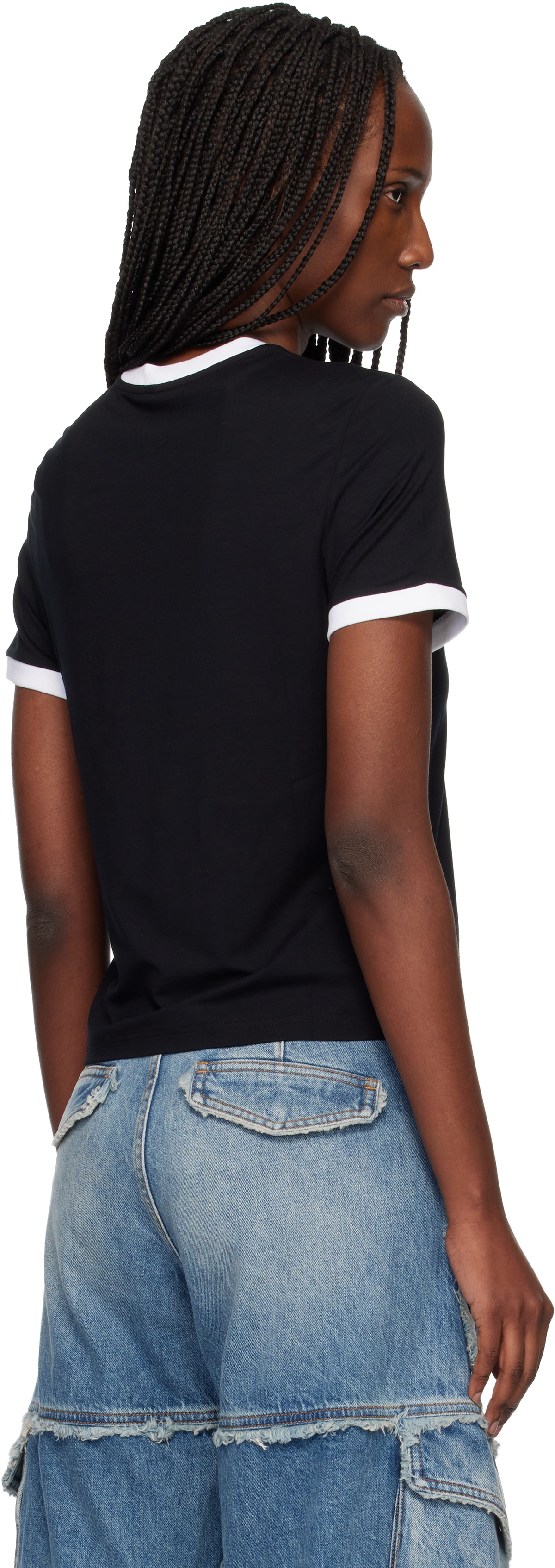 Versace Black Stretch Viscose-Jersey T-Shirt