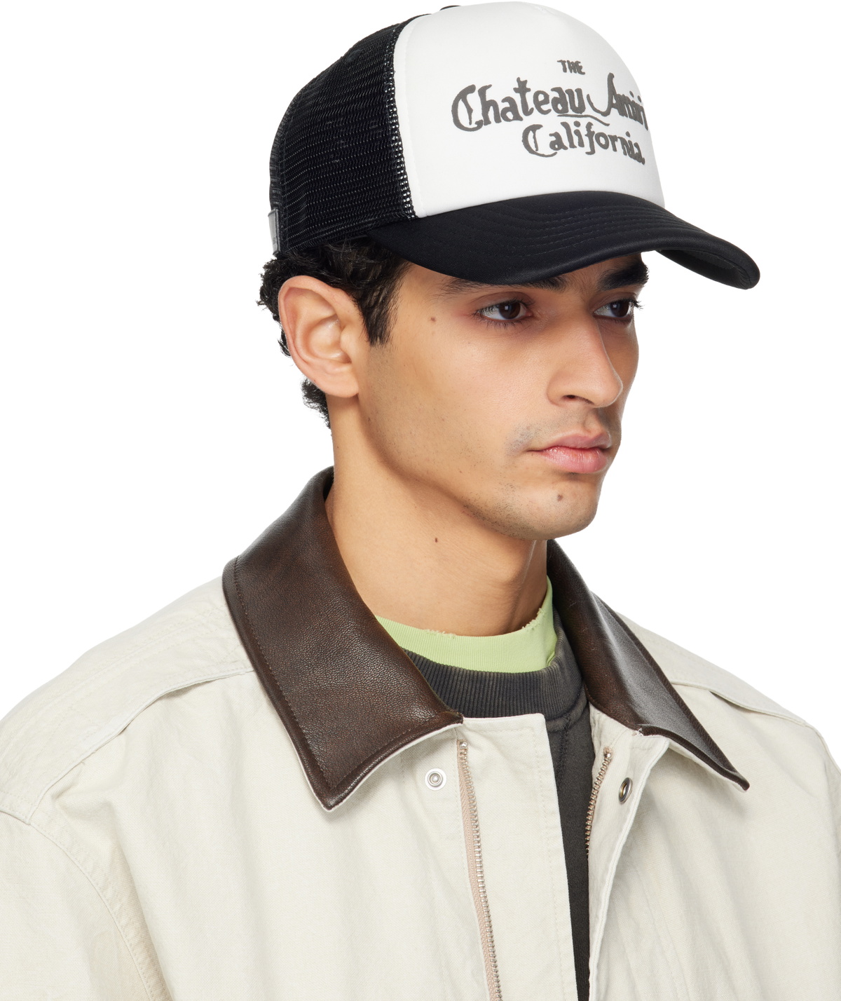 AMIRI White & Black 'Chateau Amiri' Foam Trucker Cap