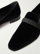 Christian Louboutin - Dandydeco Grosgrain-Trimmed Velour Loafers - Black