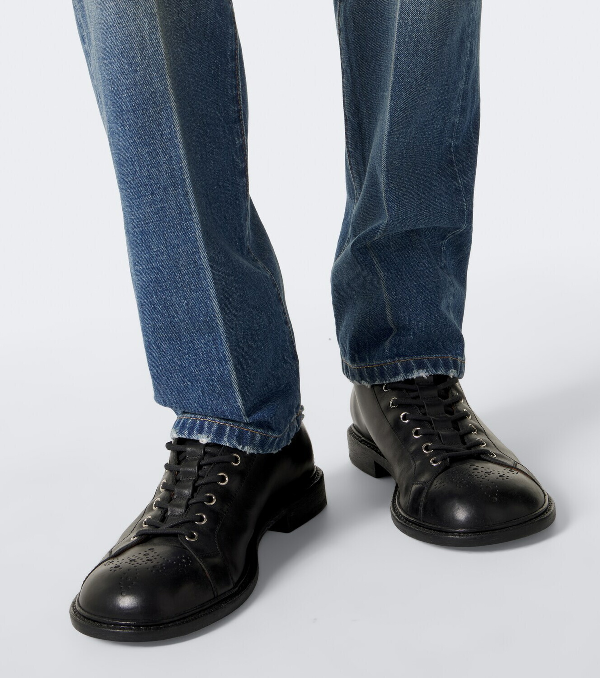 Versace Distressed straight jeans