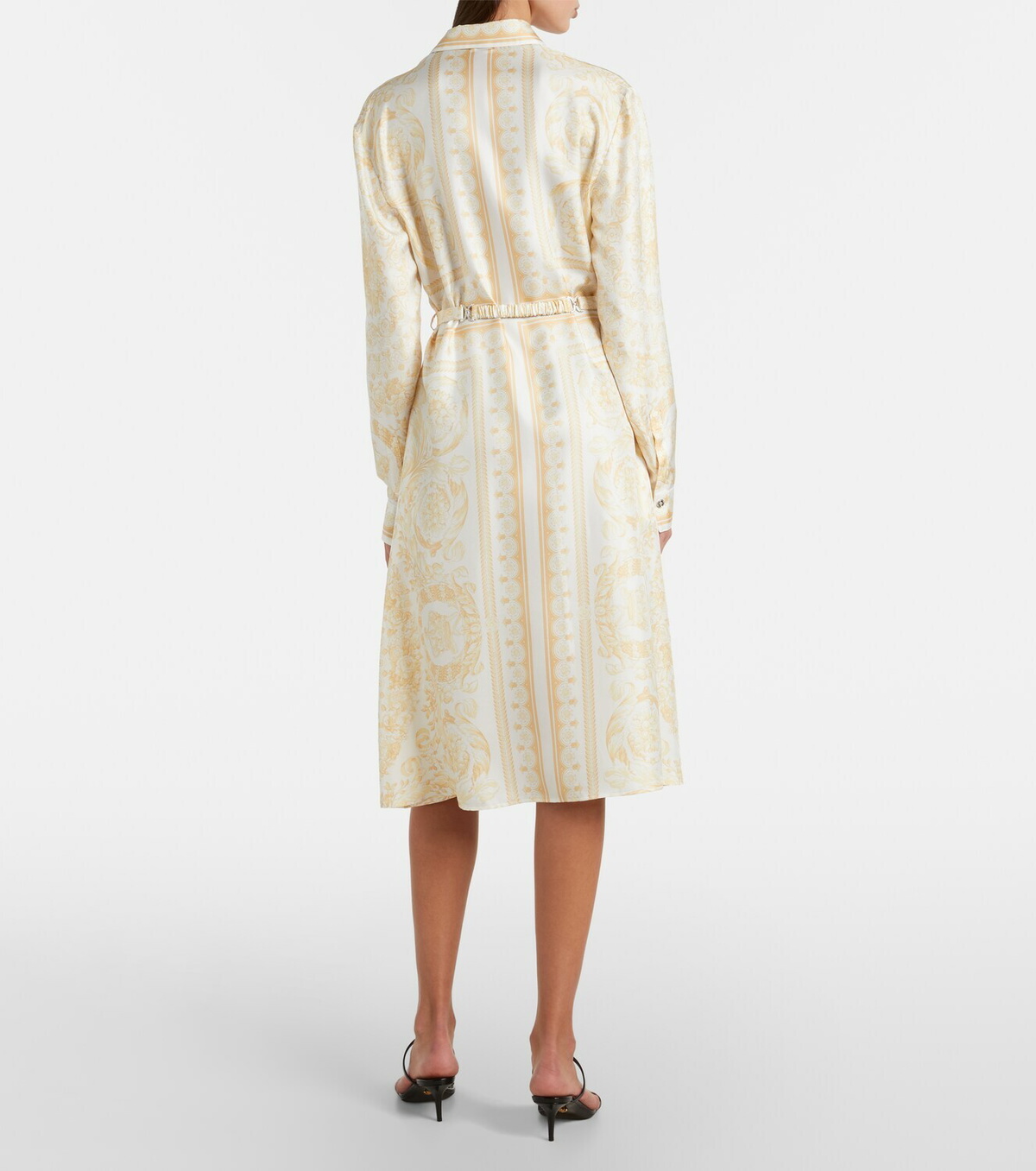 Versace Barocco silk twill shirt dress