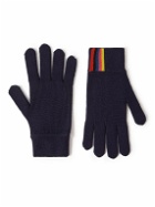 Paul Smith - Striped Ribbed Merino Wool Gloves