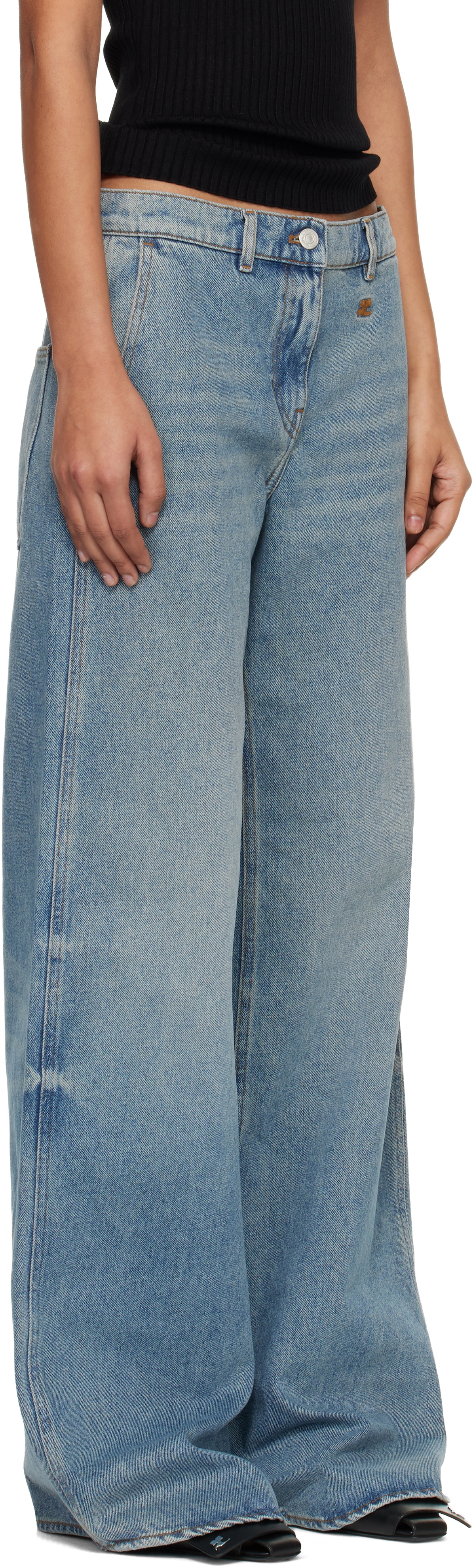 Courrèges Blue Hammer Denim Baggy Jeans
