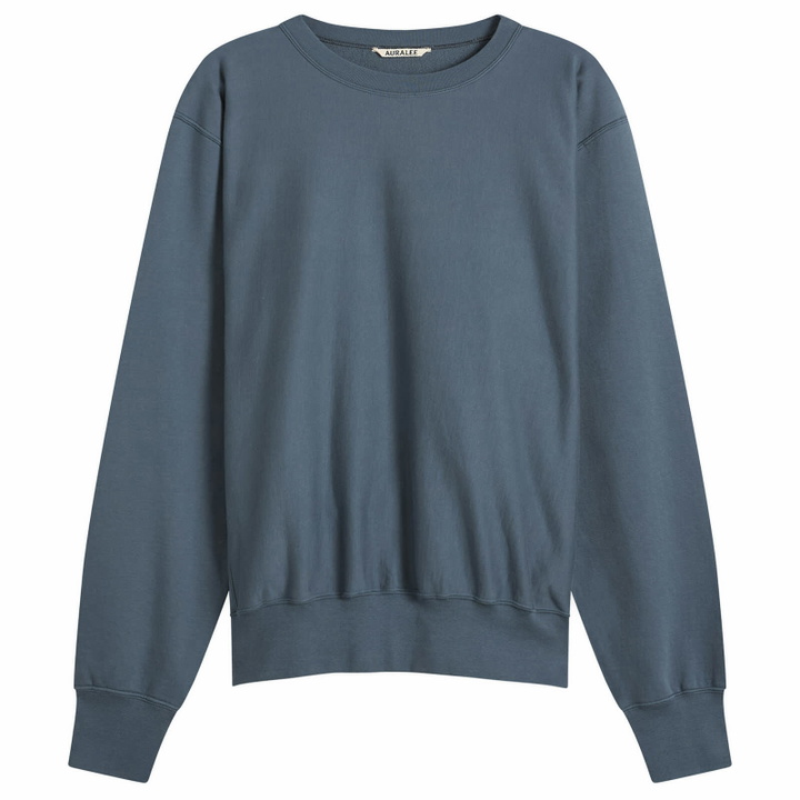 Photo: Auralee Men's High Gauge Sweatshirt in Dusty Blue