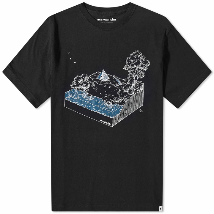 Photo: And Wander Men's In The Mountain T-Shirt in Black