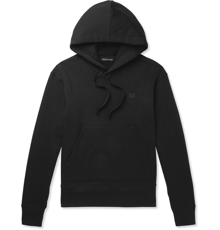 Photo: Acne Studios - Ferris Fleece-Back Cotton-Jersey Hoodie - Black