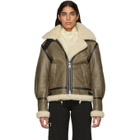 Chloe Brown Shearling Aviator Jacket