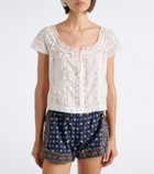 Dôen Greta embroidered lace cotton top