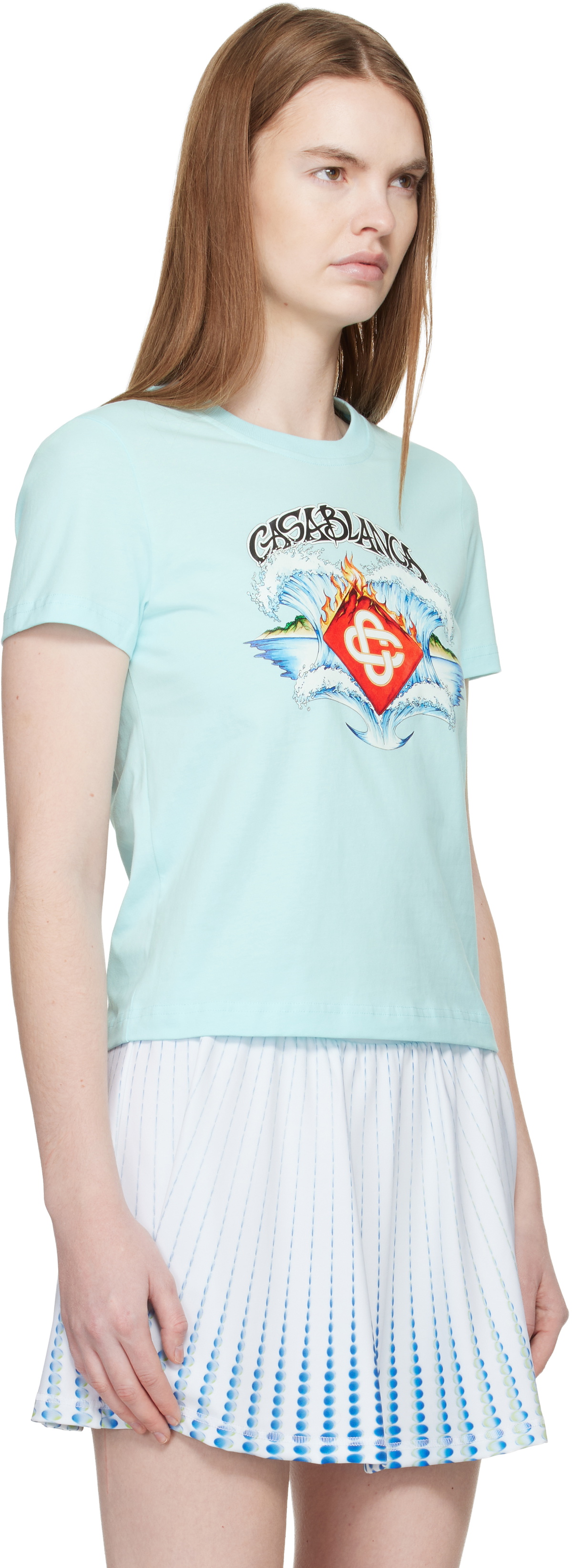 Casablanca Blue Waves Fitted T-shirt