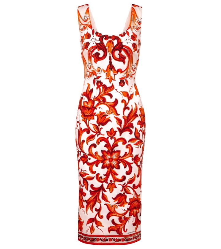 Photo: Dolce&Gabbana Majolica silk-blend charmeuse midi dress