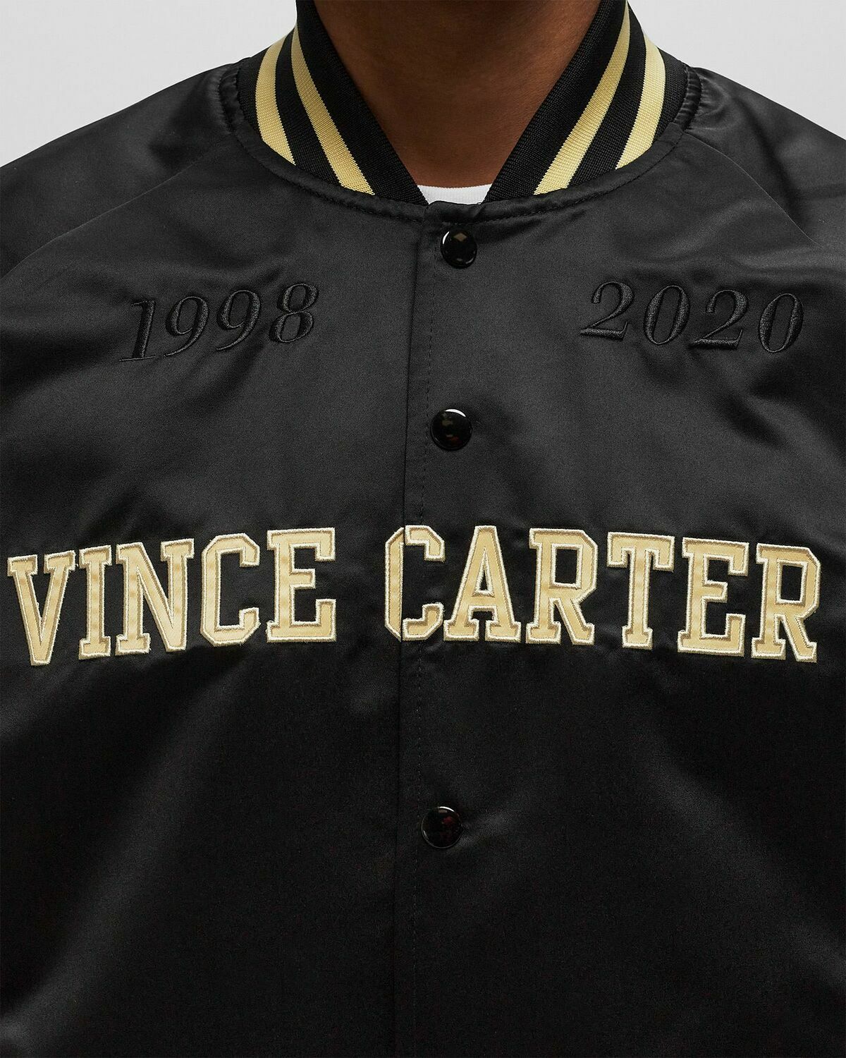 Mitchell & Ness NBA 2024 HOF LW SATIN JACKET MULTI VINCE CARTER Black Mens Bomber Jacket