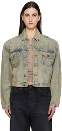 Entire Studios Blue Shrunken Denim Jacket