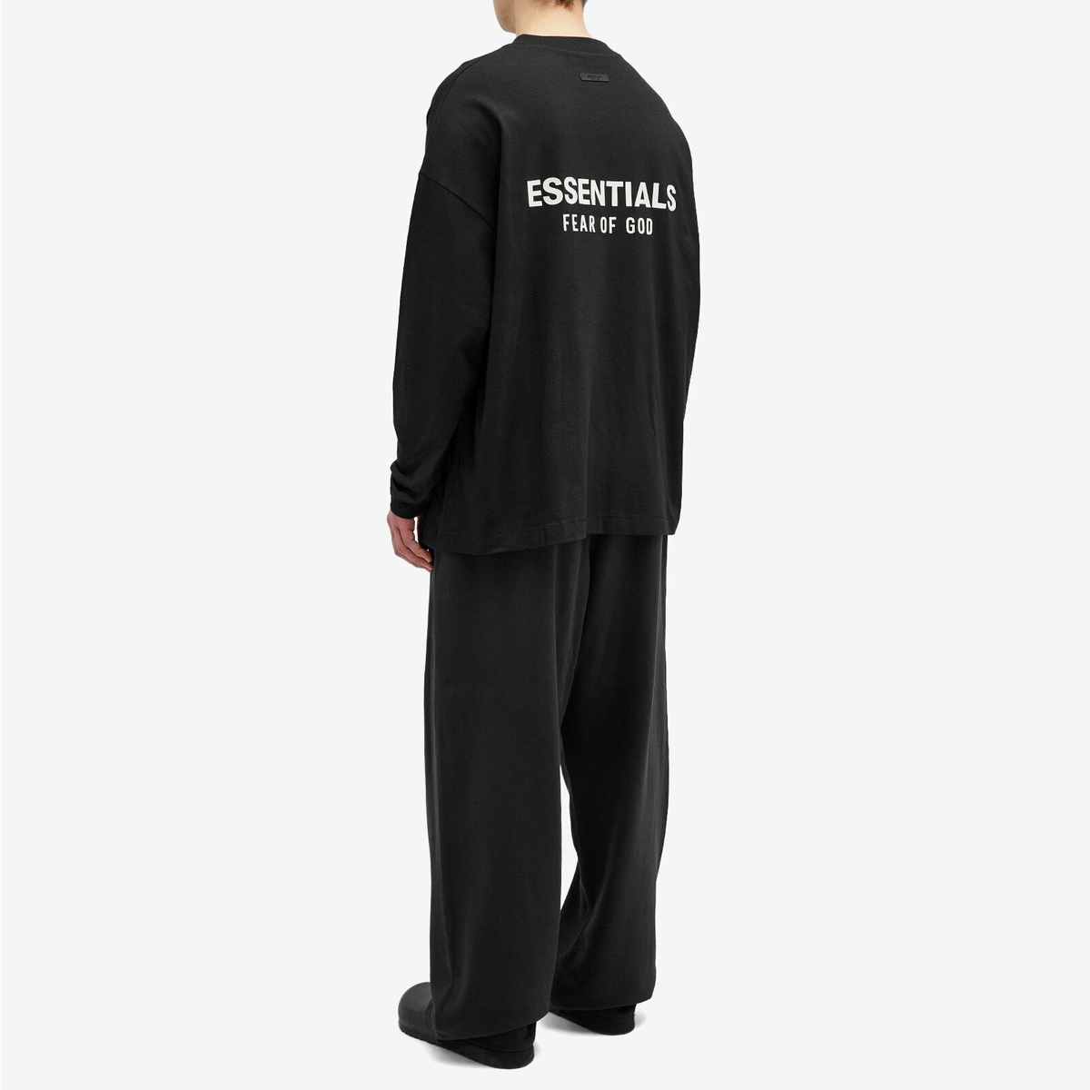 Fear of God ESSENTIALS Men's Core Logo Jersey Long Sleeve T-Shirt in Black