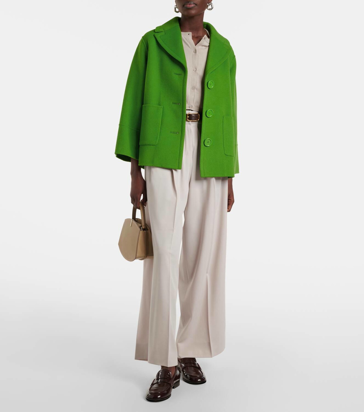 ジャケット S Max Mara SINGLE BREASTED WOOL WINDSOR JACKET Wool single-breasted jacket, blue jeans | 