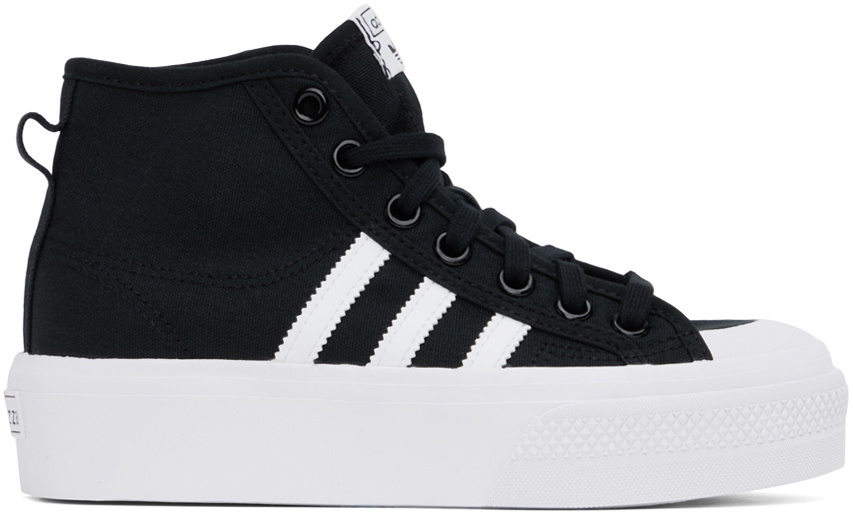 adidas gazelle silver green womens Adidas Womens Nizza Platform Sneakers White/Black