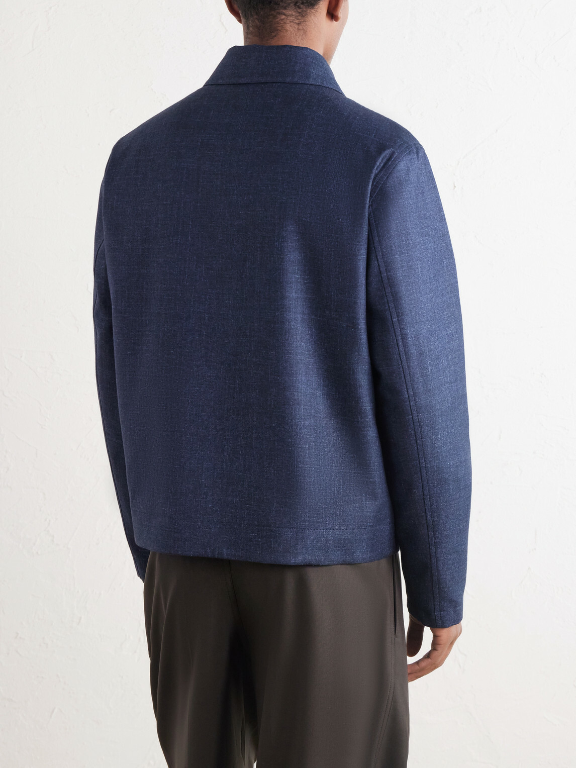 Mr P. - Wool, Silk and Cotton-Blend Blouson Jacket - Blue