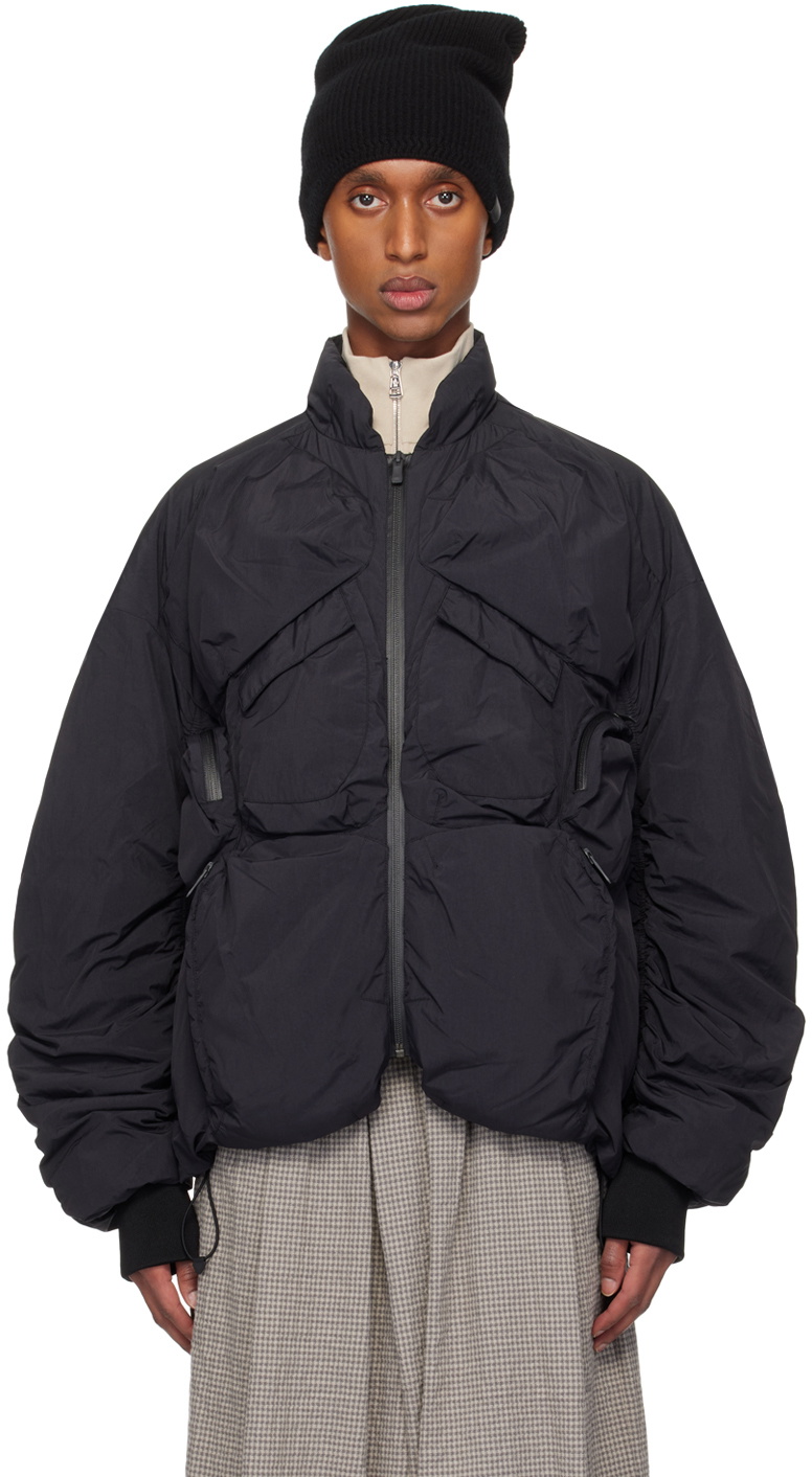 A. A. Spectrum Black Speedway Shell Bomber Jacket A. A. Spectrum