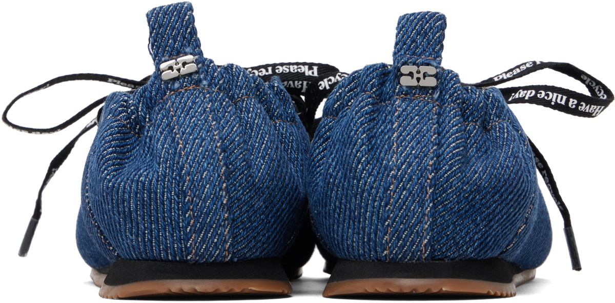 GANNI Navy Sporty Ballerina Flats