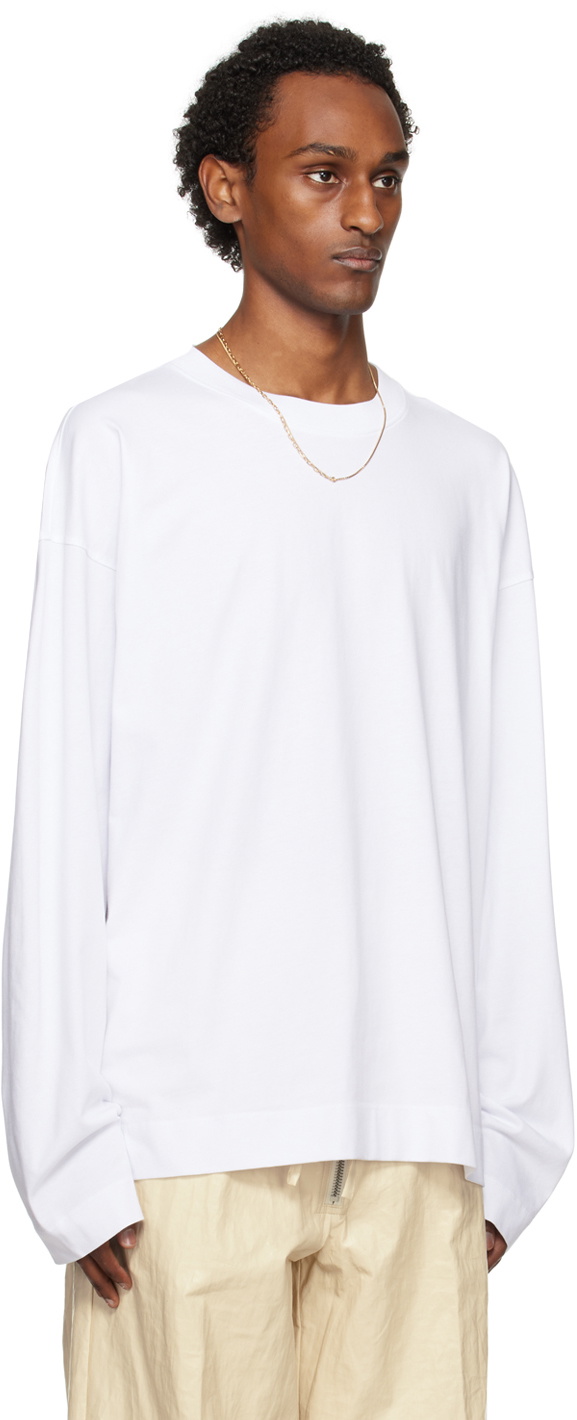 Dries Van Noten White Loose-Fit Long Sleeve T-Shirt Dries Van Noten