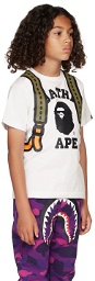BAPE Kids White College Daypack T-Shirt