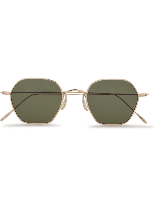 Photo: CUBITTS - Plimsoll Round-Frame Gold-Tone Sunglasses