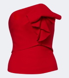 Roland Mouret Ruffled wool and silk cady corset
