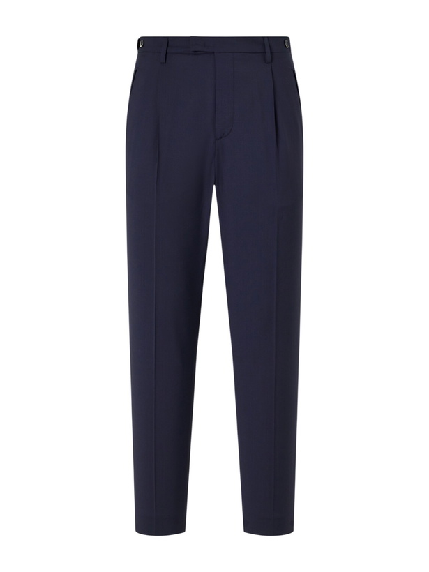 Photo: Barena - Straight-Leg Pleated Virgin Wool Suit Trousers - Blue