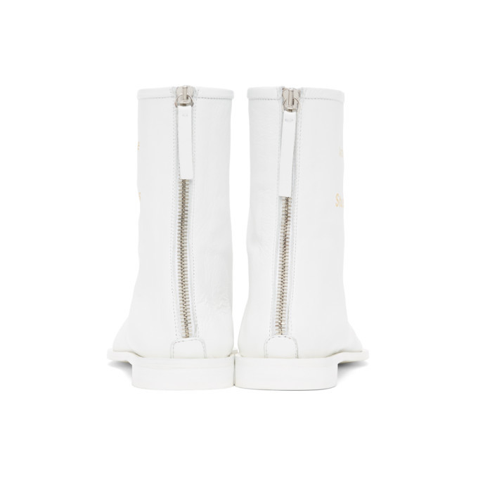 Acne Studios SSENSE Exclusive White Berta Ankle Boots Acne Studios