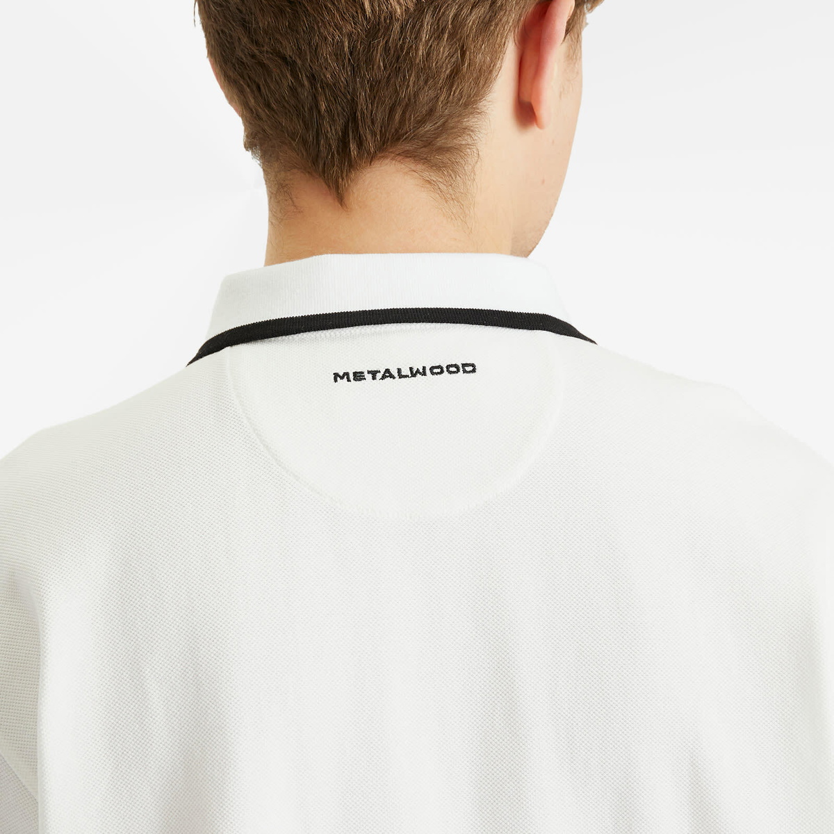 Metalwood Studio Men's World Class Zip Polo in White