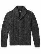 RRL - Shawl-Collar Cable-Knit Cotton and Linen-Blend Cardigan - Gray