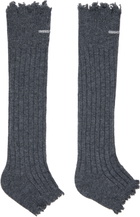 SHUSHU/TONG Gray Embroidered Logo Sandal Socks