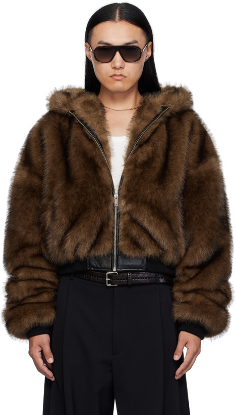 Photo: LU'U DAN Brown Yeti Outlaw Faux-Fur Jacket