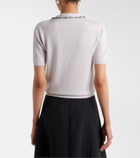 Valentino Embellished tie-neck virgin wool sweater